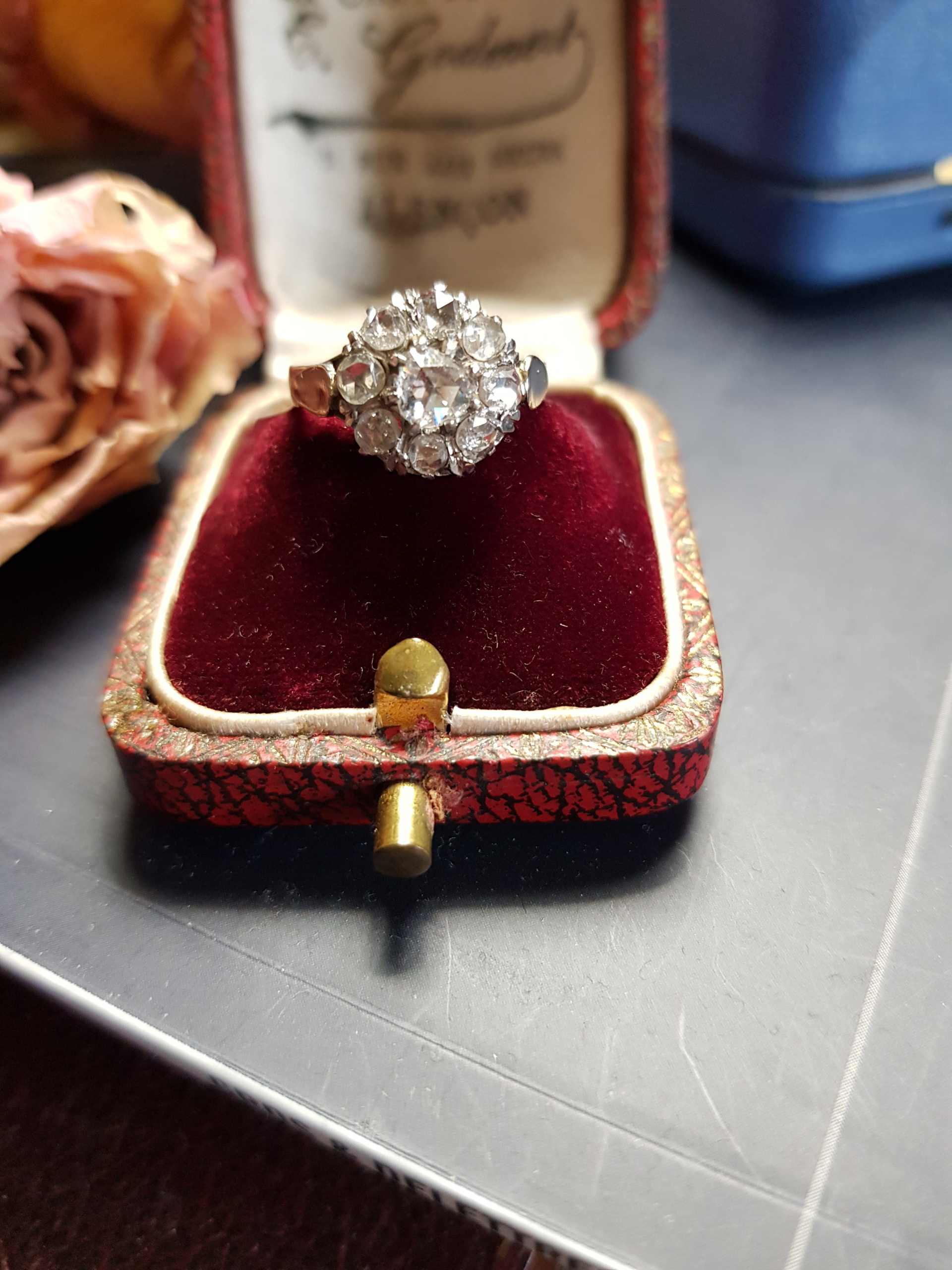 bague marguerite diamants taille ancienne