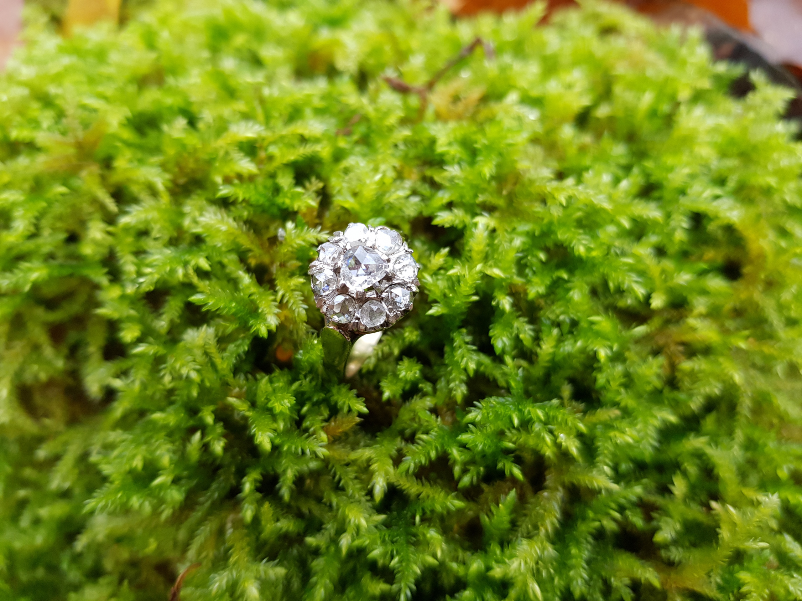 bague marguerite diamant taille ancienne