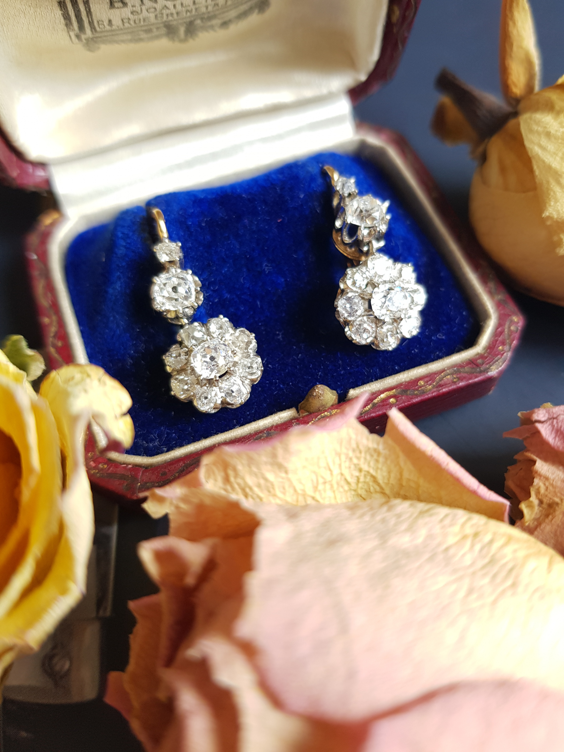 earrings diamonds old cut